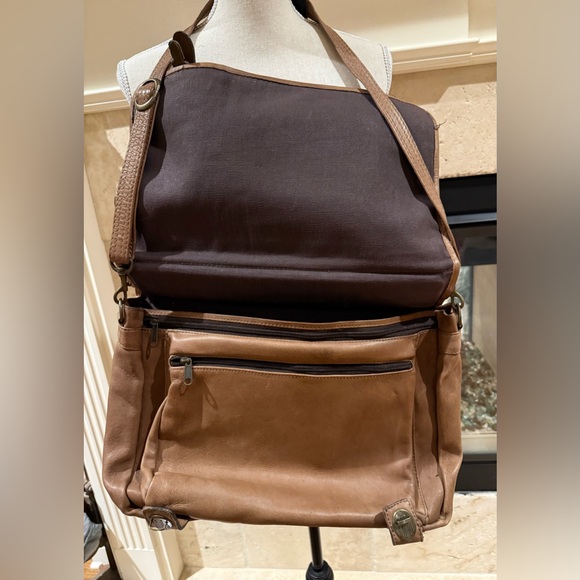 Brown Leather Messenger Bag - Picture 4 of 13